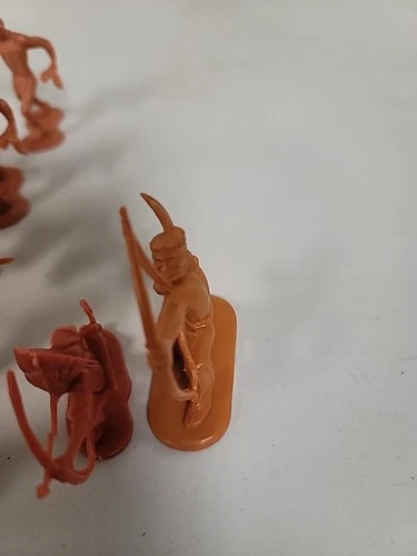 Vintage Marx Fort Apache Playset Indians Figures Lot Butterscotch