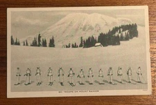 Ski Troops Mt. Rainier Postcard Nostalgic Americana World War 2 Washington State