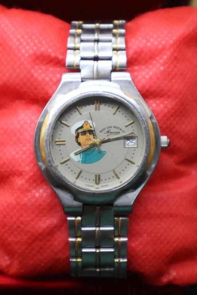 Vintage 1970s Gaddafi Dial West End Watch Co. Sowan Quartz Watch Stainless Steel - Image 2 of 4