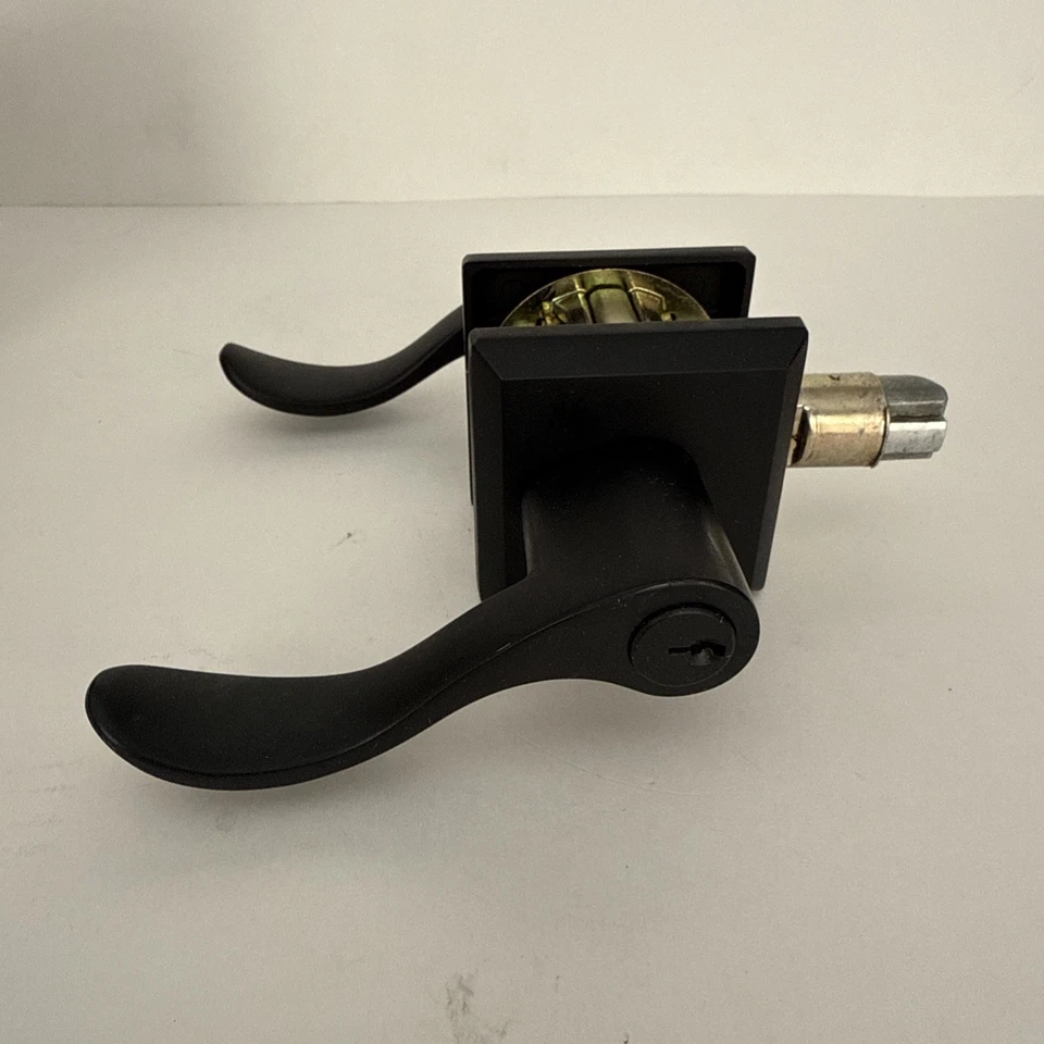 Baldwin Reserve ENCURRTSR190 Palanca curva derecha entrada con llave-negro satinado Foto 3 de 4