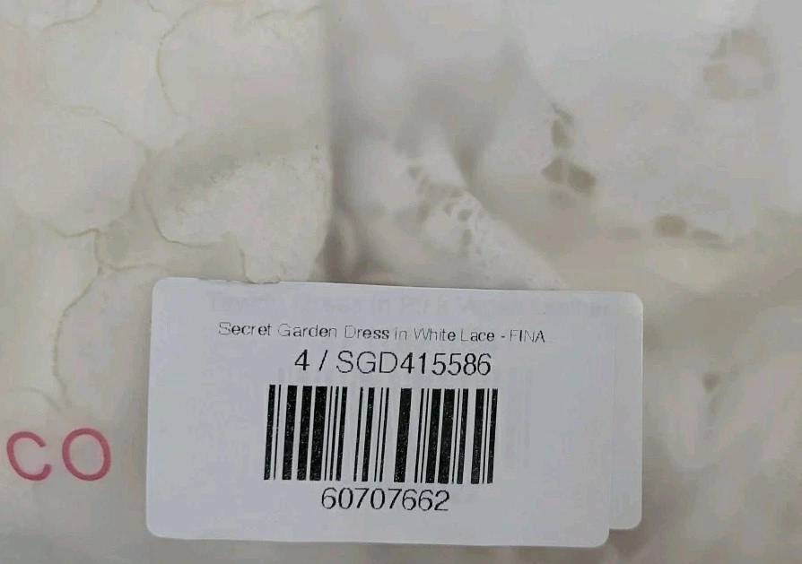 UNDERCOVER Abito nuovo Ivy City Co. Secret Garden manica corta bianco pizzo taglia 4