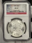 1887-P Morgan Silver Dollar $1 NGC MS62 Semi Key Date Philadelphia Mint BU Coin
