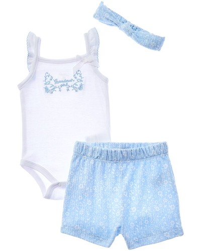Quiltex Grandma's Girl 3Pc Short Set 3/6M