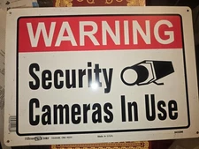 Large Warning Video Surveillance in Use Sign,Security Cameras in Use Sign,Large 