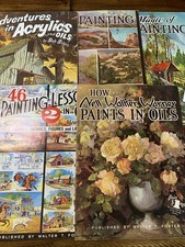 WALTER T FOSTER Lot of 5 Vintage How To Draw And Paint Instructional Art Books