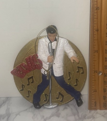 Elvis Presley Christmas Ornament 2002 Kurt S Adler 3D Record Design - Picture 5 of 8