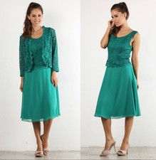 Short Mother's Gown Lace and Chiffon With Lace Jacket 1336-FN Sizes M to 3X