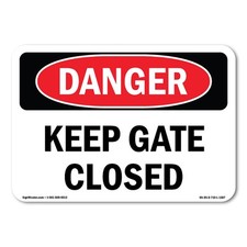 Keep Gate Closed ANSI Danger Sign Metal Plastic Decal