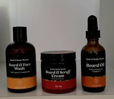 Bath And Body Works Men's Collection Beard Oil, Beard/Face Wash, Scruff Cream