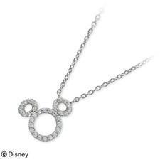 Collana chiave Topolino argento Disney zirconi 43 cm regalo per lei