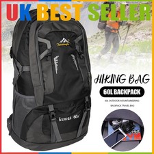 60L Large Waterproof Backpack Bag Camping Walking Hiking Outdoor Travel Rucksack