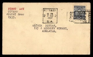 Mayfairstamps Australia FDC 1937 3d King George VI Adelaide Slogan Can dda_08205