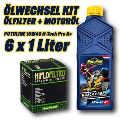 Ölfilter Motoröl Kit 6L 10W40 (für: Kawasaki GPZ 1100 Unitrak ZXT10A 83-85 )