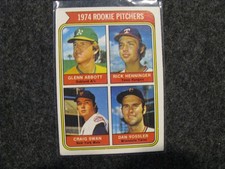 1974 TOPPS BASEBALL #602 ROOKIE PITCHERS Abbott/Henninger/Swan/Vossler