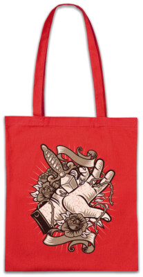 Daggered Hand Stofftasche Einkaufstasche Tattoo Tätowierer Dagger Dolch Hand