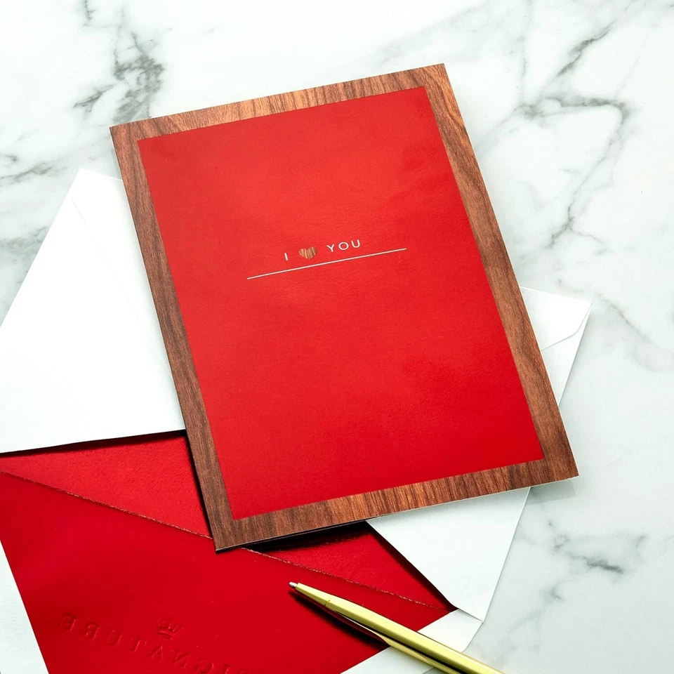 Tarjeta de San Valentín emergente madera maravilla papel firma 1499VFE1114 (Todo mi corazón Foto 2 de 4