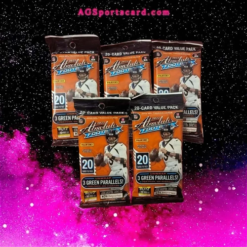 5 PACKS - Panini 2022 Absolute Football Cello Value Pack. Look For Kaboom Cards!