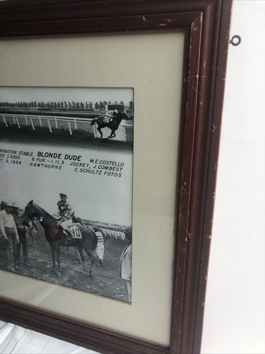 rare vintage black & white photograph of jockey, J. combest riding blonde Dude - Picture 4 of 7