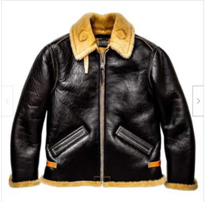 Giacca Bomber Uomo RAF Flight Originale USA Pelliccia Shearling