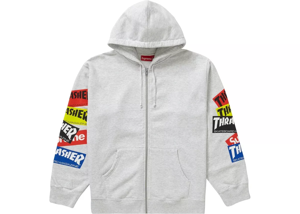 Supreme/ Thrasher Multi Logo Zip Up Hooded Sweatshirt