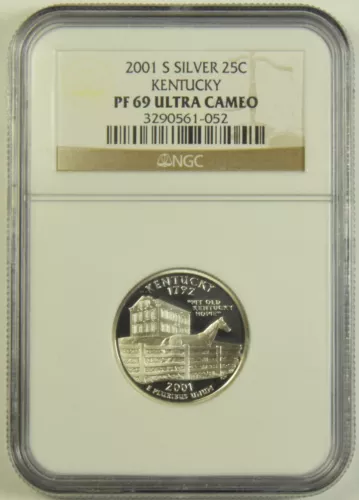 2001-S Kentucky Silver State Quarter NGC PF-69 Ultra Cameo #61-052