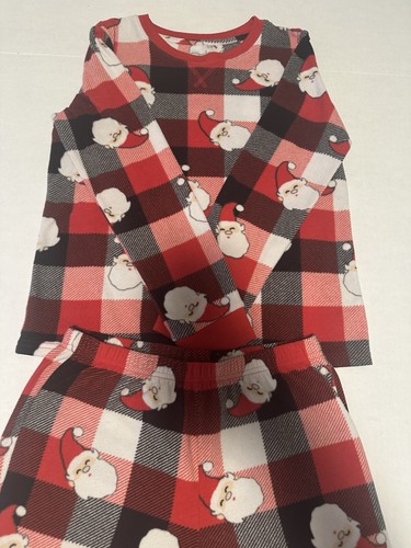 Girls Size L 10-12Christmas Pajamas Jammies For Your Families Plaid Fleece Santa - Picture 3 of 6
