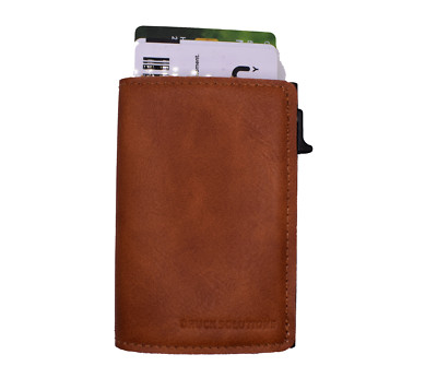 Slim Wallet Geldbörse Leder für 6+3 Kreditkarten, Bargeld Fach passend zu AirTag