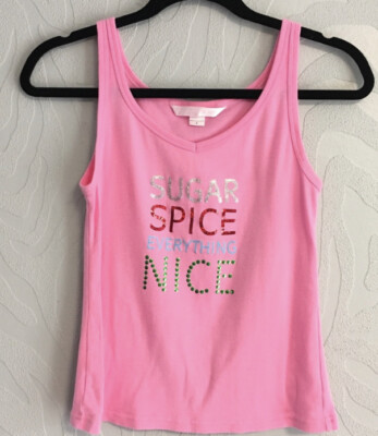 VICTORIA S SECRET Sugar Spice Everything Nice Pink Bling Sparkle Tank S