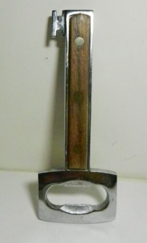 Heavy Danish Modern Bottle Opener Stainless Steel Teakwood KEY Shaped MCM-Japan
