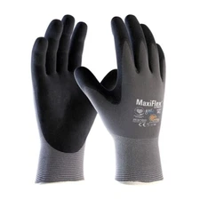 4 PR 42-874 MaxiFlex Foam Nitrile Grip Palm Coated Protective Work Gloves Large
