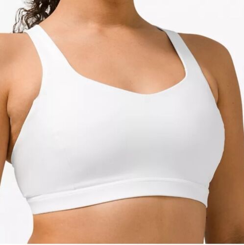 NWT Lululemon Free To Be Serene Bra Sz 4 White Sports Light Support