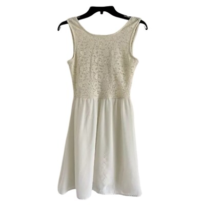 WINDSOR Junior s PROM Off White/Cream Laced HOCO/Formal Laced Mini Dress-SMALL