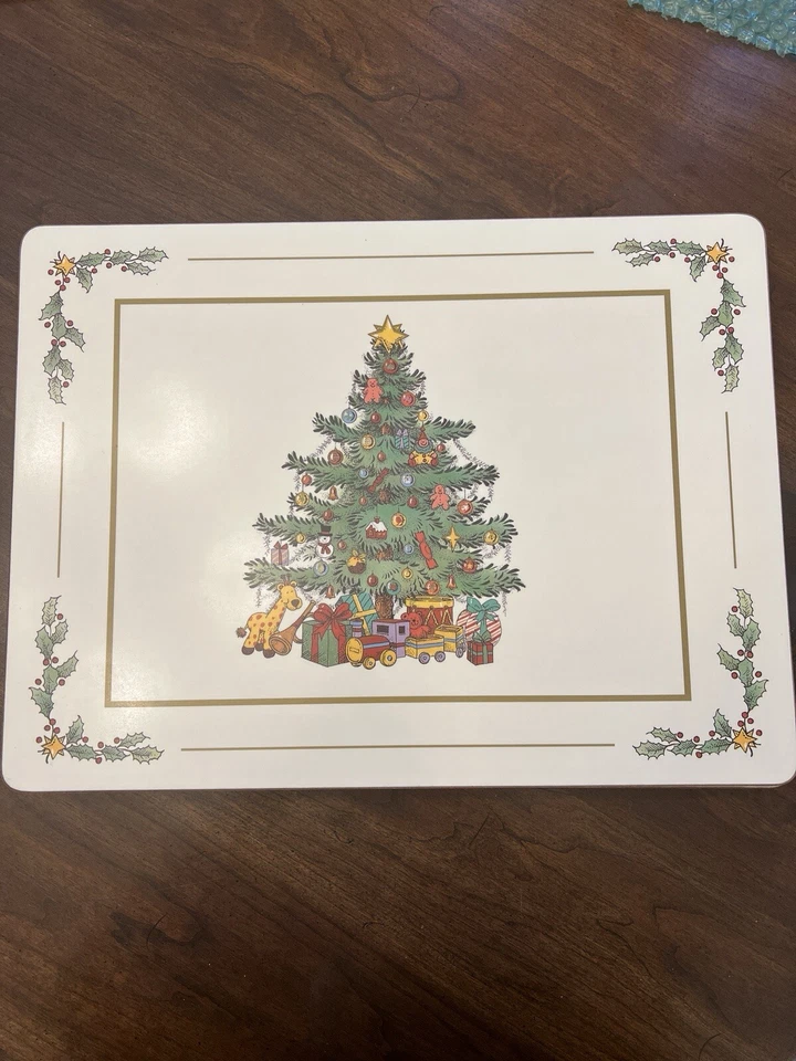 Christmas Tree Pimpernel Cork Backed Placemat Set Of 8 Made In England - Image 4 of 4