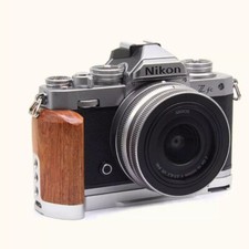 L-Shape Camera Wood Hand Grip Handle Aluminum Alloy Base Cage For Nikon ZFC ZF