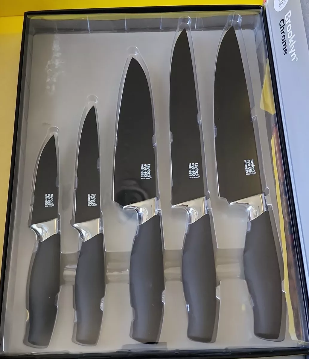 Taylor's Eye Witness Brooklyn Chrome 5pc. Kitchen Knife Set - BRAND NEW & RARE