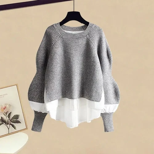 Herbst/Winter zweiteiliges Strickpullover-Set Kleid passend Damenrock Set - Bild 28 von 36