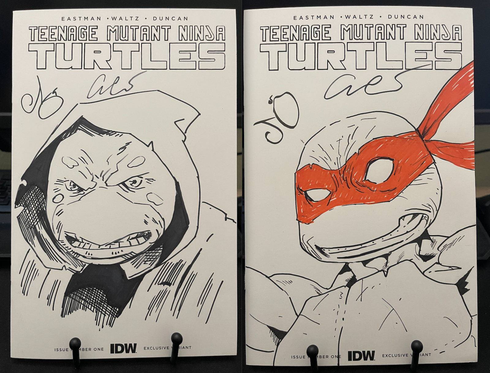 TMNT #1 NYCC Exclusive Signed Sketch Cover by Escorza Brothers with COA