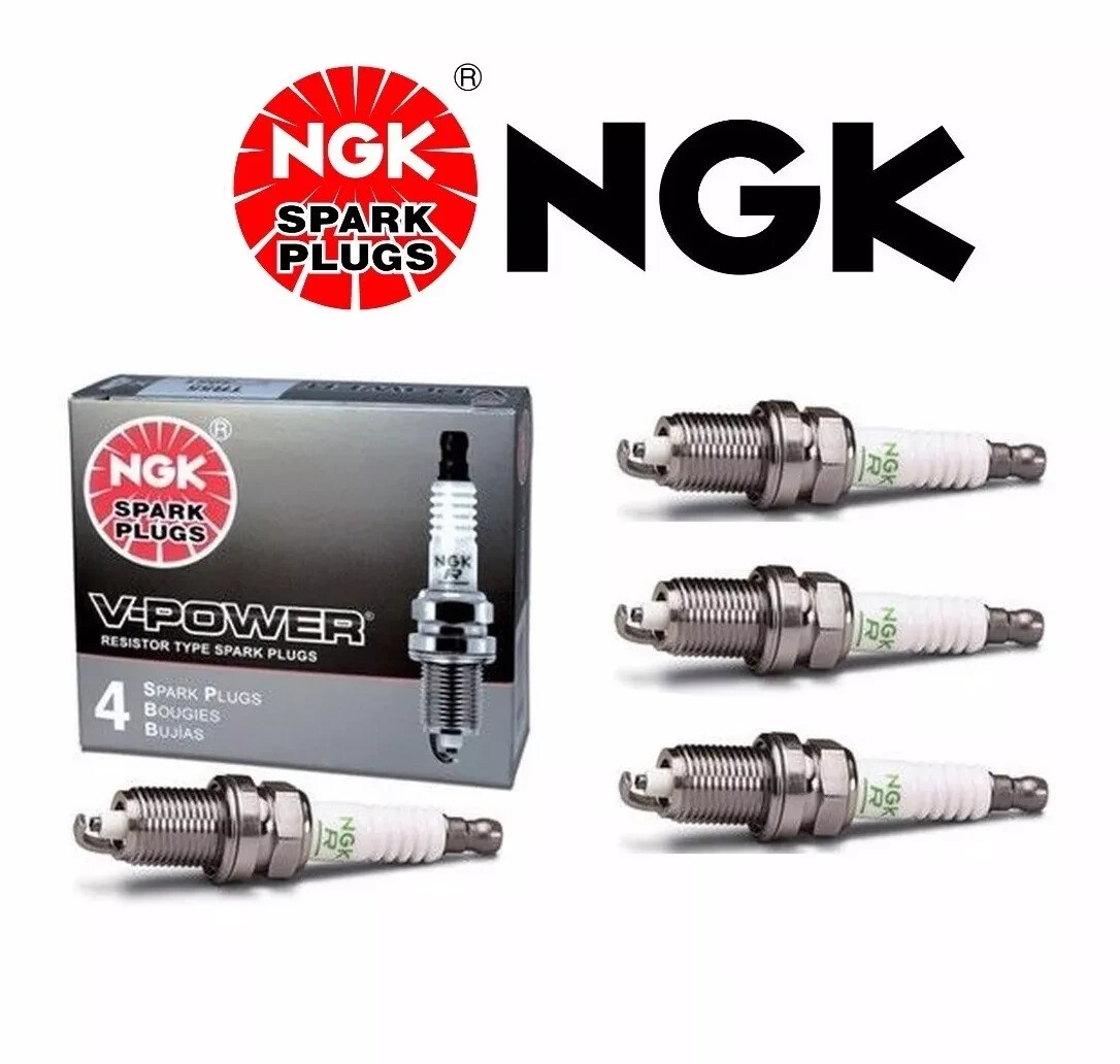 4 X NGK V-Power Resistor OEM Power Performance OEM Spark Plugs BKR5E # 7938