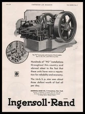 1930 Ingersoll Rand PO Horizontal Solid Injection Diesel Engine Vintage Print Ad