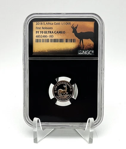 South Africa 2018 KRUGERRAND First Releases 1/10 Gold Coin NGC PF70 SA MINT