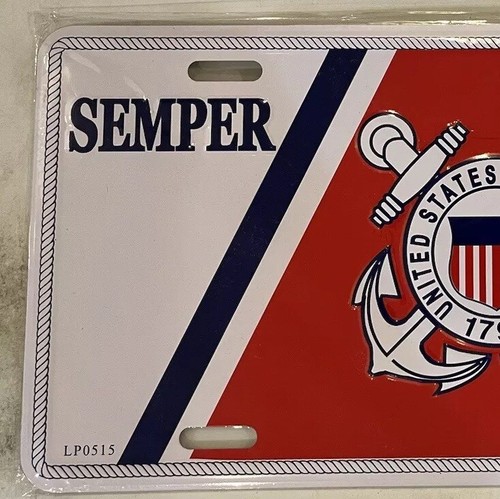 U.S. Coast Guard USCG license plate Auxiliary Navy Semper Paratus Search Rescue - Picture 4 of 8