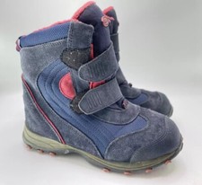 L.L. BEAN Girls Blue Suede And Pink Insulated Winter Boots Size 5