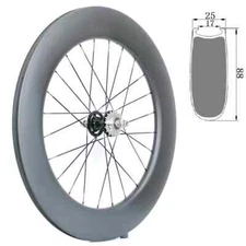 Track Fixed Gear Bicycle Carbon Wheel 700C 88*25mm Wheelset with Novatec Hub