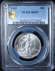 1943 Walking Liberty Silver Half Dollar - PCGS MS 67 - Gold Shield