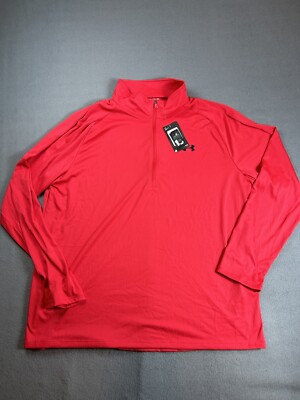 Under Armour Men's Tech 1/2 Zip-Up Long Sleeve T-Shirt Red