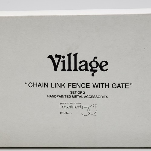 Juego de 3 vallas de eslabones de cadena Department 56 Village con puerta 5234-5 - Imagen 7 de 7