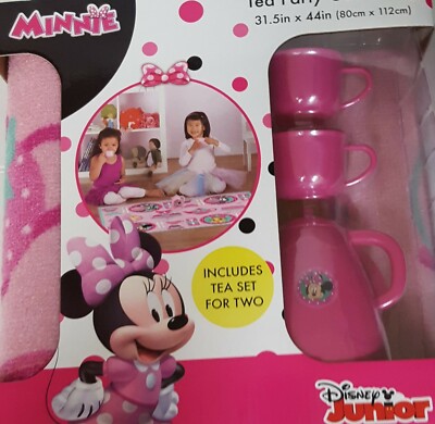 Disney Minnie Mouse Bow Tique Dotty Tea Party Game Rug 31x44 Skid Resistant