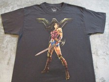 Vintage DC Comics Wonder Woman Shirt Mens Medium Gray Super Hero TV Movie Pinup