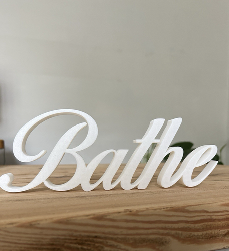 White BATHE Sign Word Letters freestanding Bathroom Ornament or Wall Decoration - Picture 2 of 14