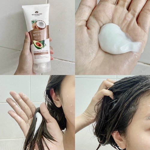 Set Hair Repair KHAOKHO Shampoo & Treatment Coconut Avocado Restore Nourish hair - Bild 9 von 9